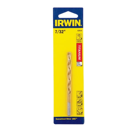 Irwin Irwin 7/32 in. X 3-3/4 in. L High Speed Steel Drill Bit Straight Shank 1 pc 63914